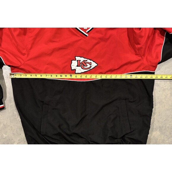Vintage Kansas City Chiefs Lined Windbreaker Jacket Mens 2XL Red Black - Picture 3 of 9